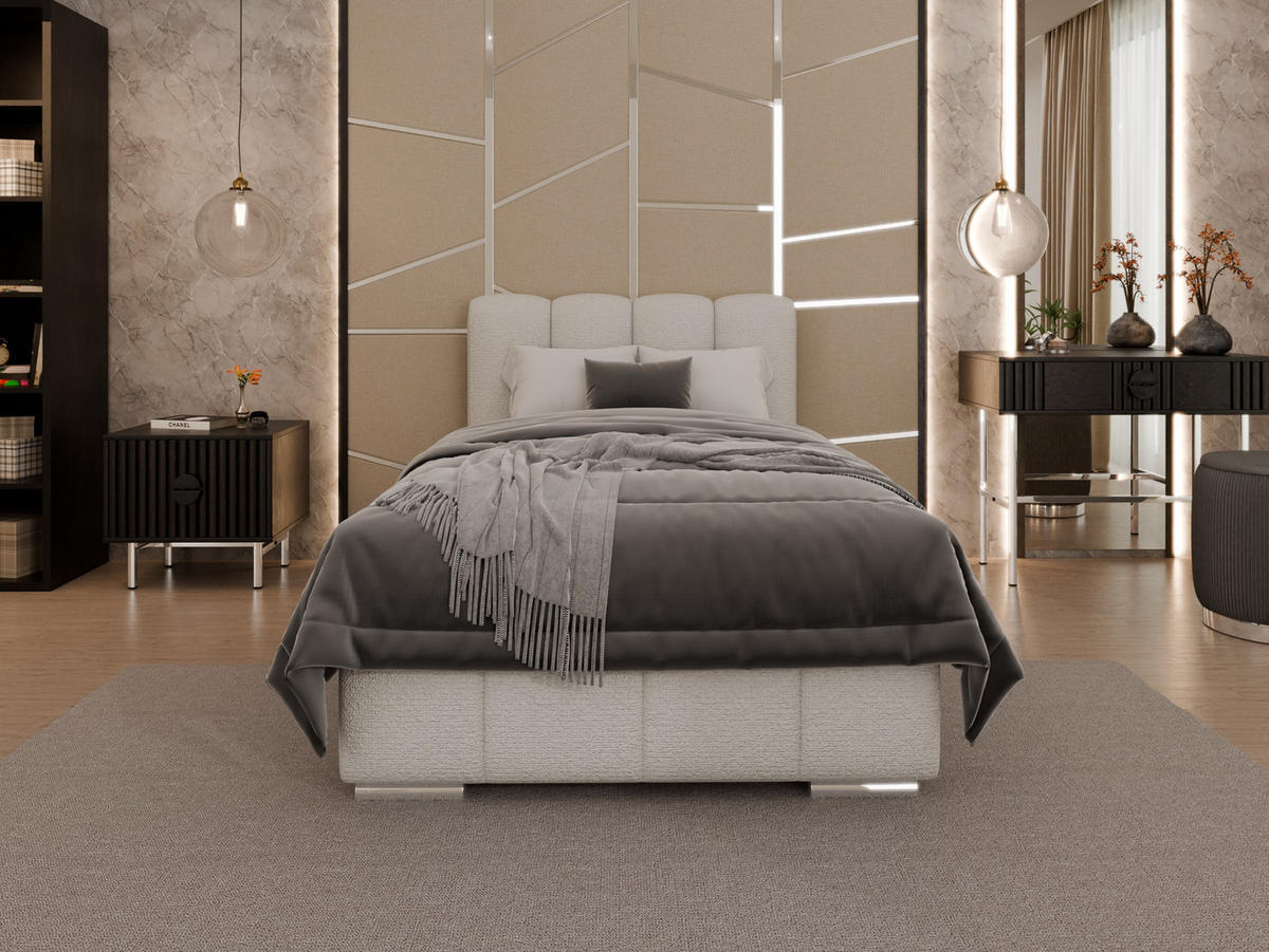 POLSTERBETT Zaira 100x200cm – Elegantes Polsterbett für modernen Wohnstil , ohne matratze, cappuccino - Cappuccino, Holz (100/200cm) - Panda Möbel