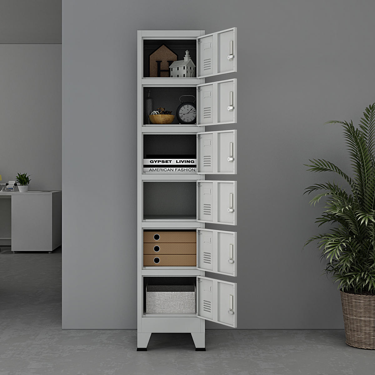 SPIND Joroinen - Grau, Metall (38/180/45cm) - [en.casa]