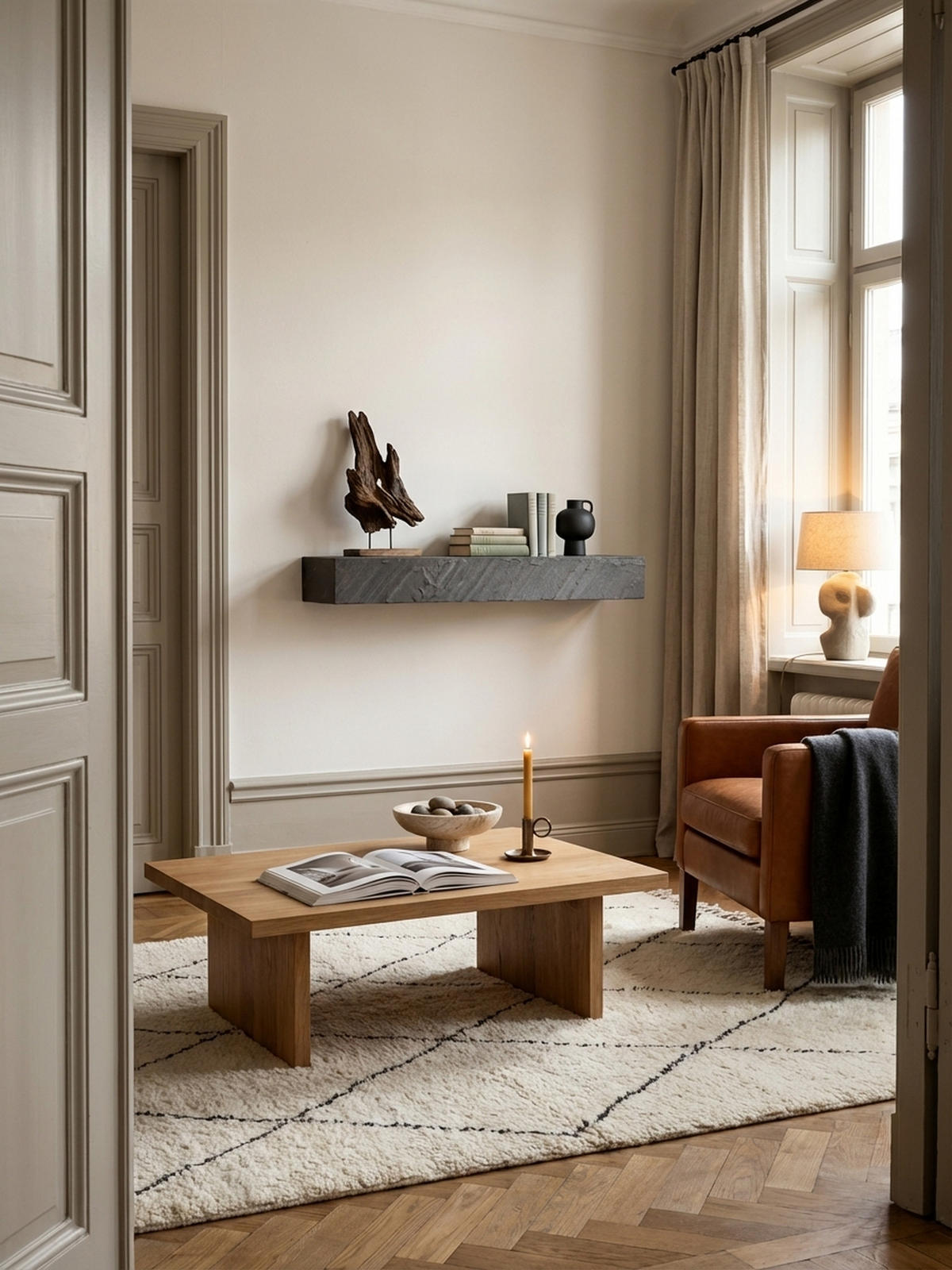 WANDREGAL Mango Massivholz Steinoptik Rechteckig Modern, Grau 90x20x10 cm - Grau, Holz (90/10/20cm) - KADIMA DESIGN