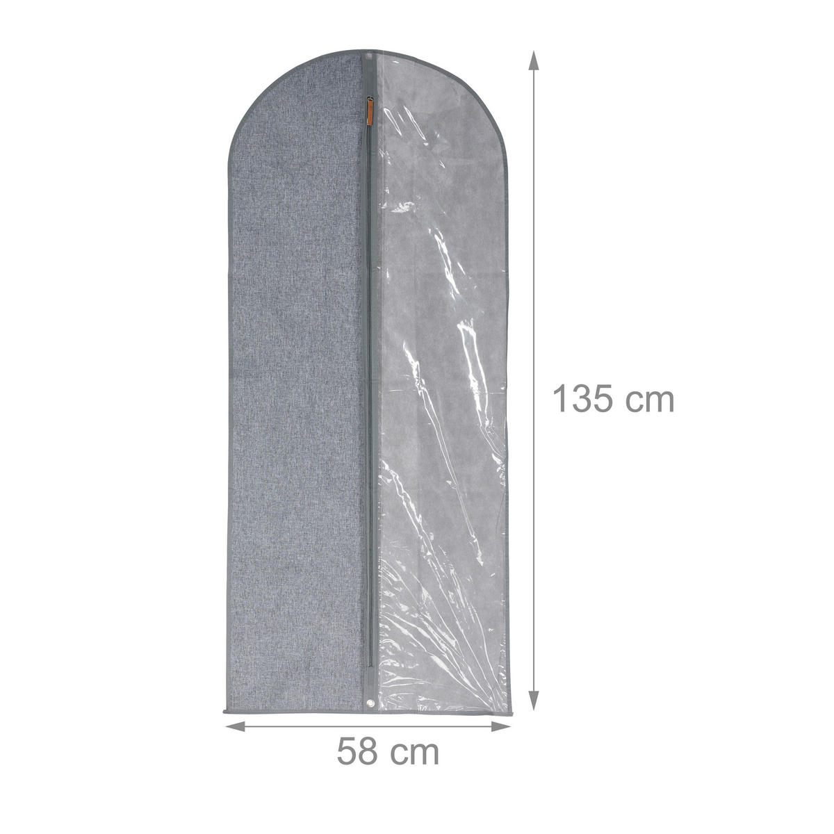 3XKLEIDERSACK - Grau, Kunststoff/Textil (58/135/0.1cm) - Relaxdays