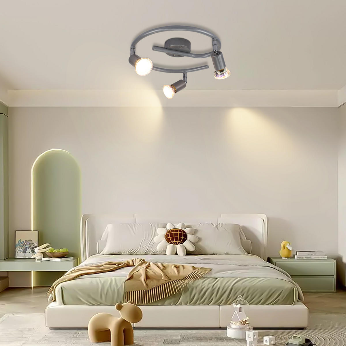 DECKENSTRAHLER Luxmund 3.2/8/42 cm - Silberfarben, Metall (42/3.2/8cm) - ZMH