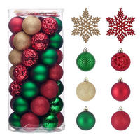 WEIHNACHTSKUGELN 50-teiliges Set Kunststoff Rot Grün Gold 5 cm - Multicolor, Kunststoff (6/6/6cm)