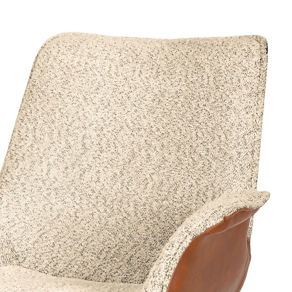 POLSTERSTUHL - Weiß/Braun, Eichenholz/Textil (67/87/64cm) - home24