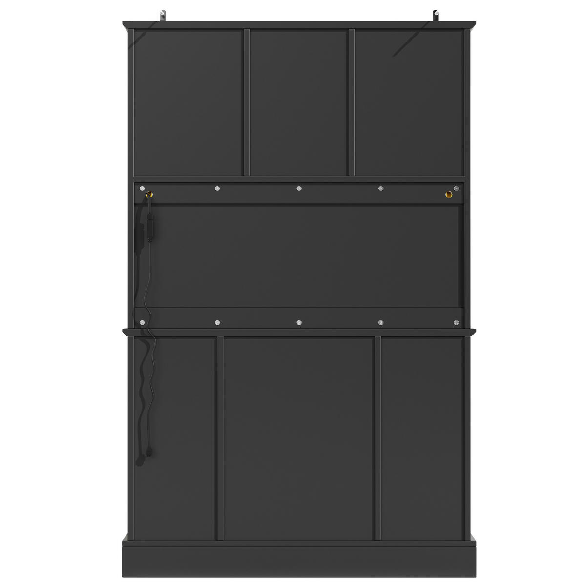ANRICHTE Hochschrank 115/40/180 cm aus MDF mit LED-Beleuchtung und App-Steuerung Schwarz/Natur - Schwarz, Holzwerkstoff (115/180/40cm) - Modenvie