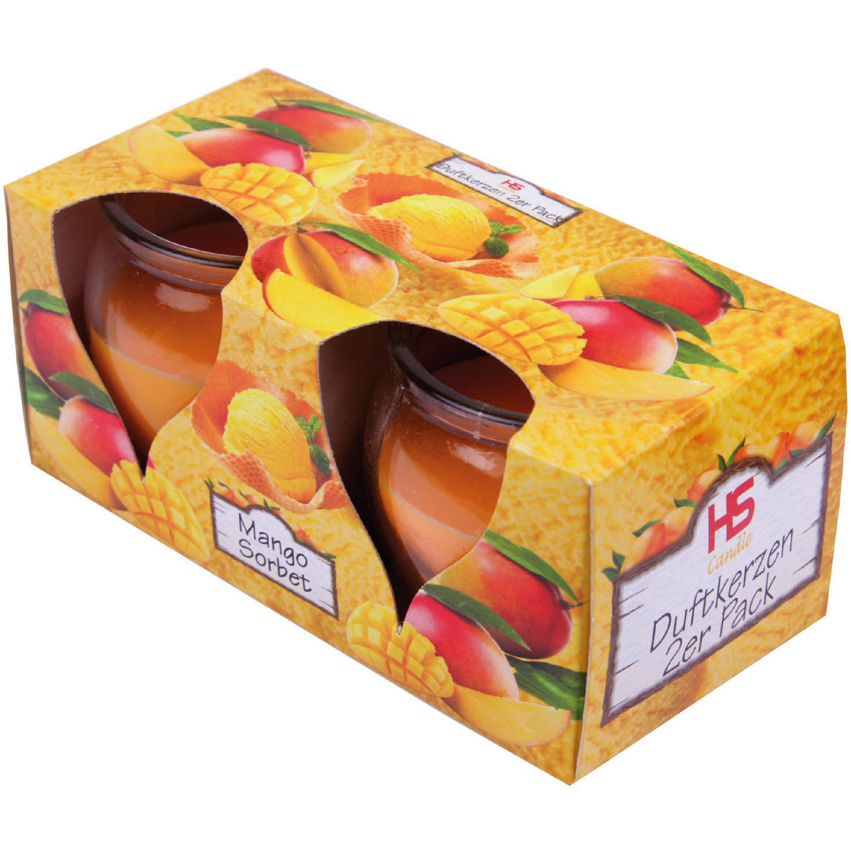 DUFTKERZEN Glas 10er-Pack Mango Sorbet - Orange, Glas (6/6cm)