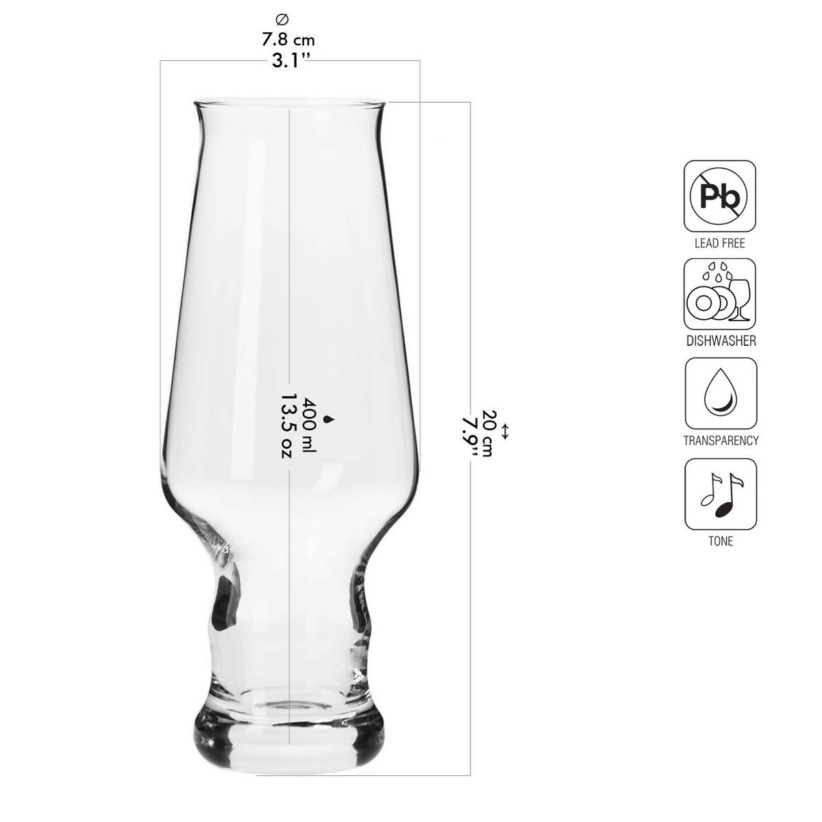 IPA BIERGLÄSER, 6er-Set, 400 ml - Transparent, Glas (0.4L) - Krosno Glass