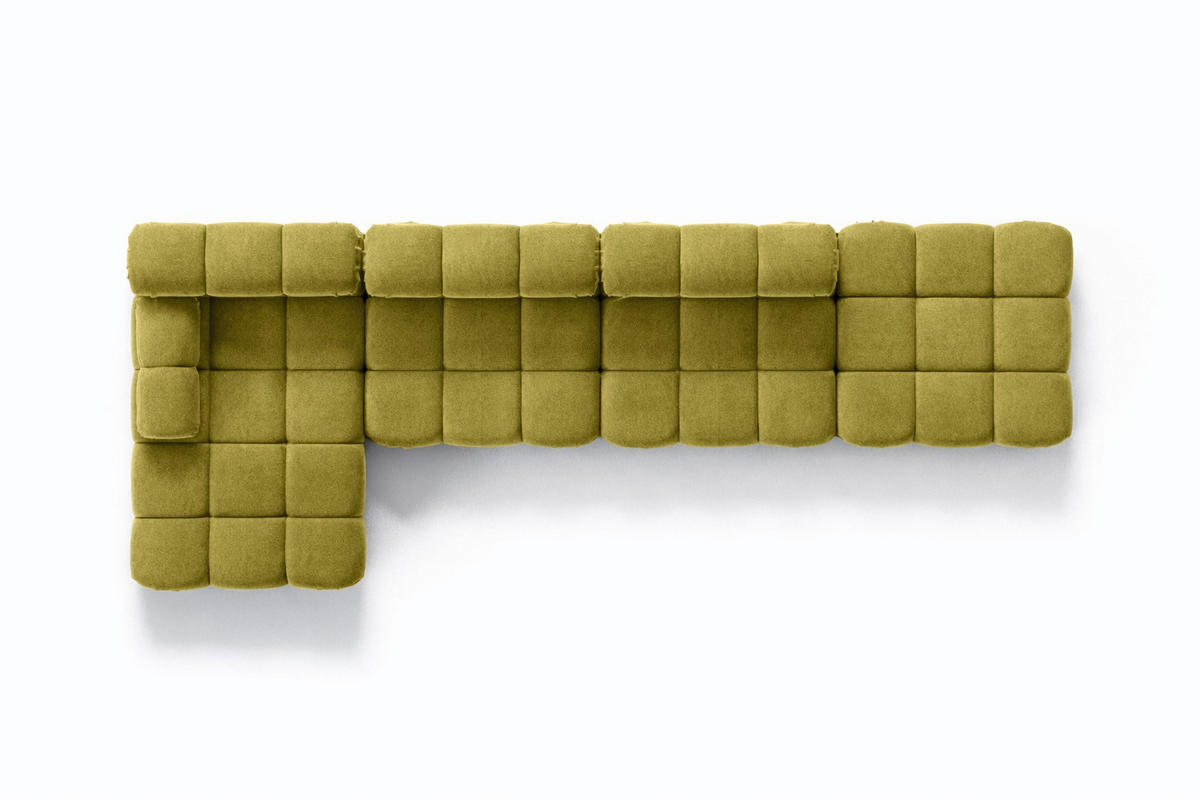 ECKSOFA L-Form XL, Stoff Velours Salvador, Olive, Links, Selia L XL - Olivgrün, Holz (380/160cm) - Kaiser Möbel