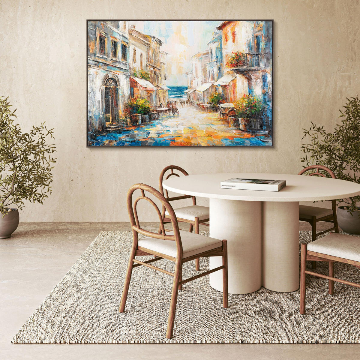 GEMÄLDE Warme Brise Schattenfugenrahmen Grau 120x80 cm - Grau, Holz (120/80cm) - YS-art gallery
