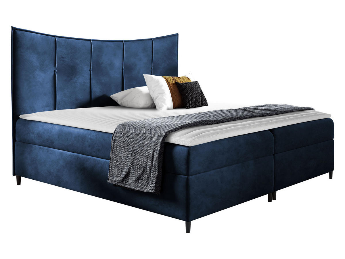 BOXBETT Bergamo - Blau, Holz (200/200cm) - MIRJAN24