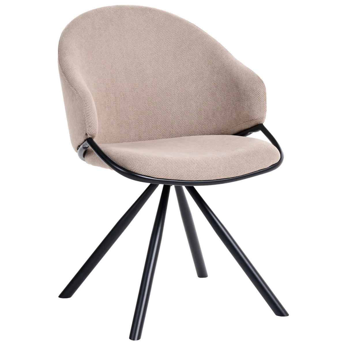 ESSZIMMERSTUHL 2er Set Stoff Taupe Mystic - Taupe/Beige, Textil (58/83/62cm) - Beliani