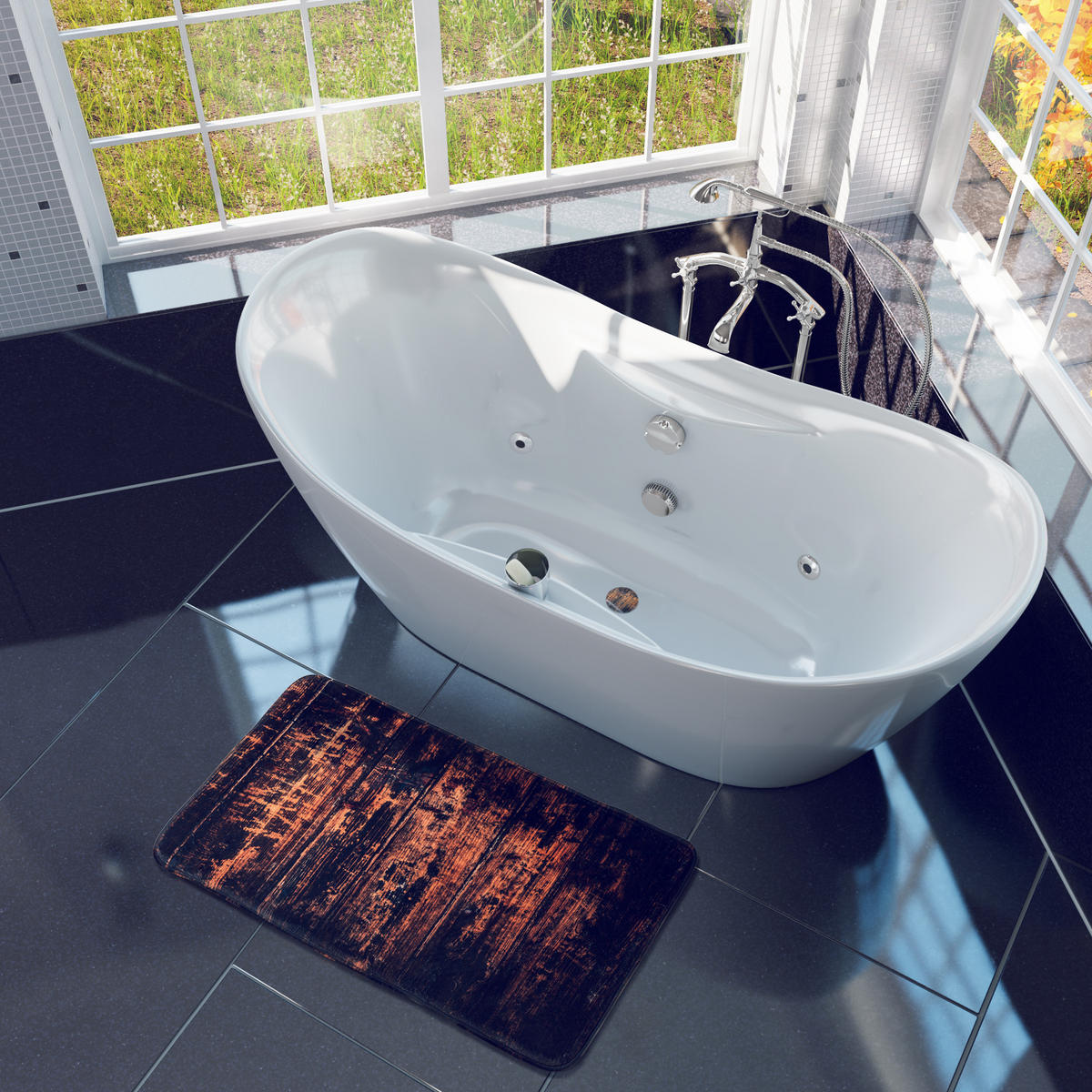 BADTEPPICH Vintage 50 x 80 cm - Braun, Textil (50/80cm) - Sanilo