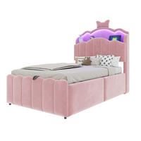 KINDERBETT 90x200cm Polsterbett Hydraulik Stauraum Rosa - Pink, Metall (90/200cm) - FLIEKS