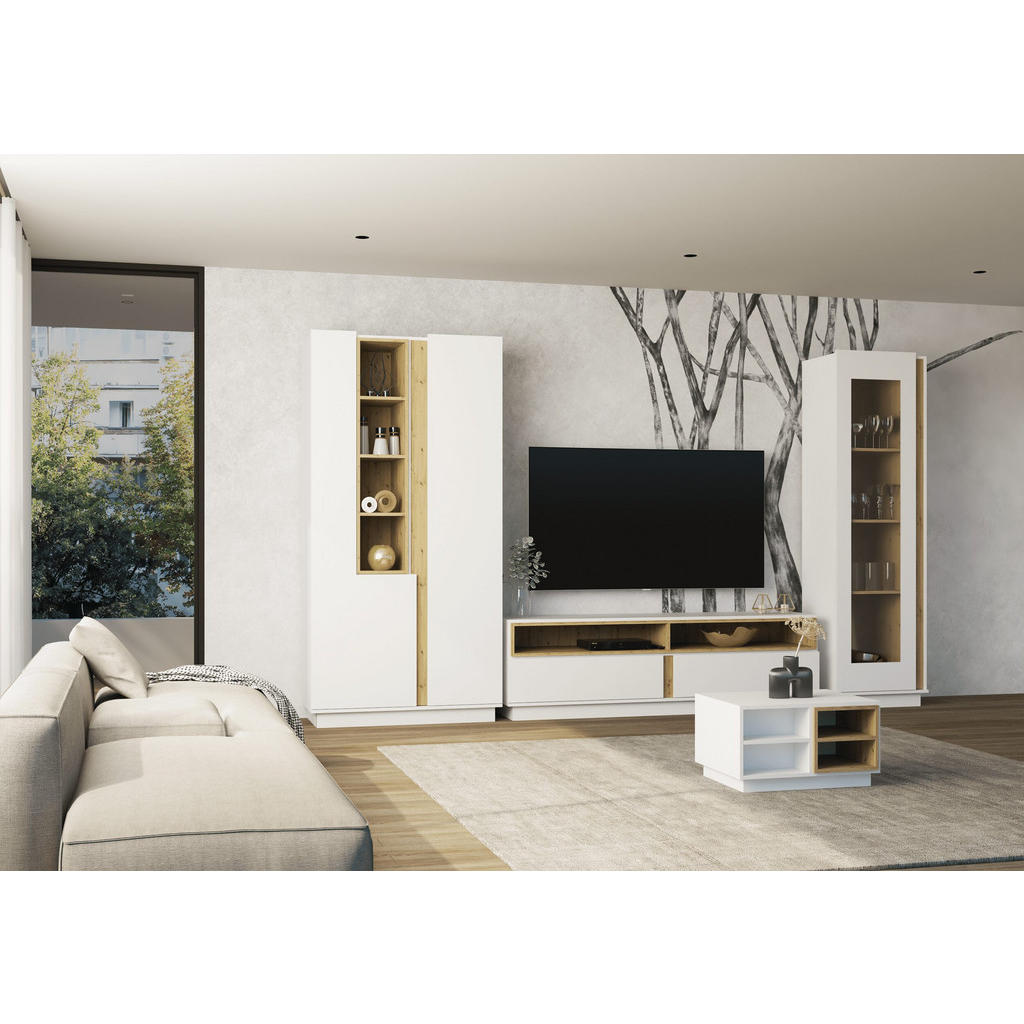 Thumbnail - Möblo Standregal, Weiß, Holzwerkstoff, Rechteckig, 100x137x42 cm, Wohnzimmer, ,