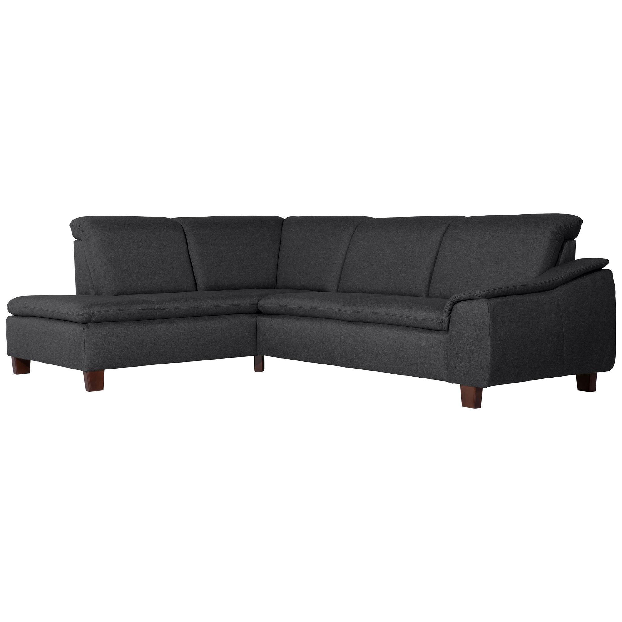 ECKSOFA mit Ottomane links Kaylil Flachgewebe graphit - Graphitfarben, Kunststoff (187/247cm) - 58aufmkessel