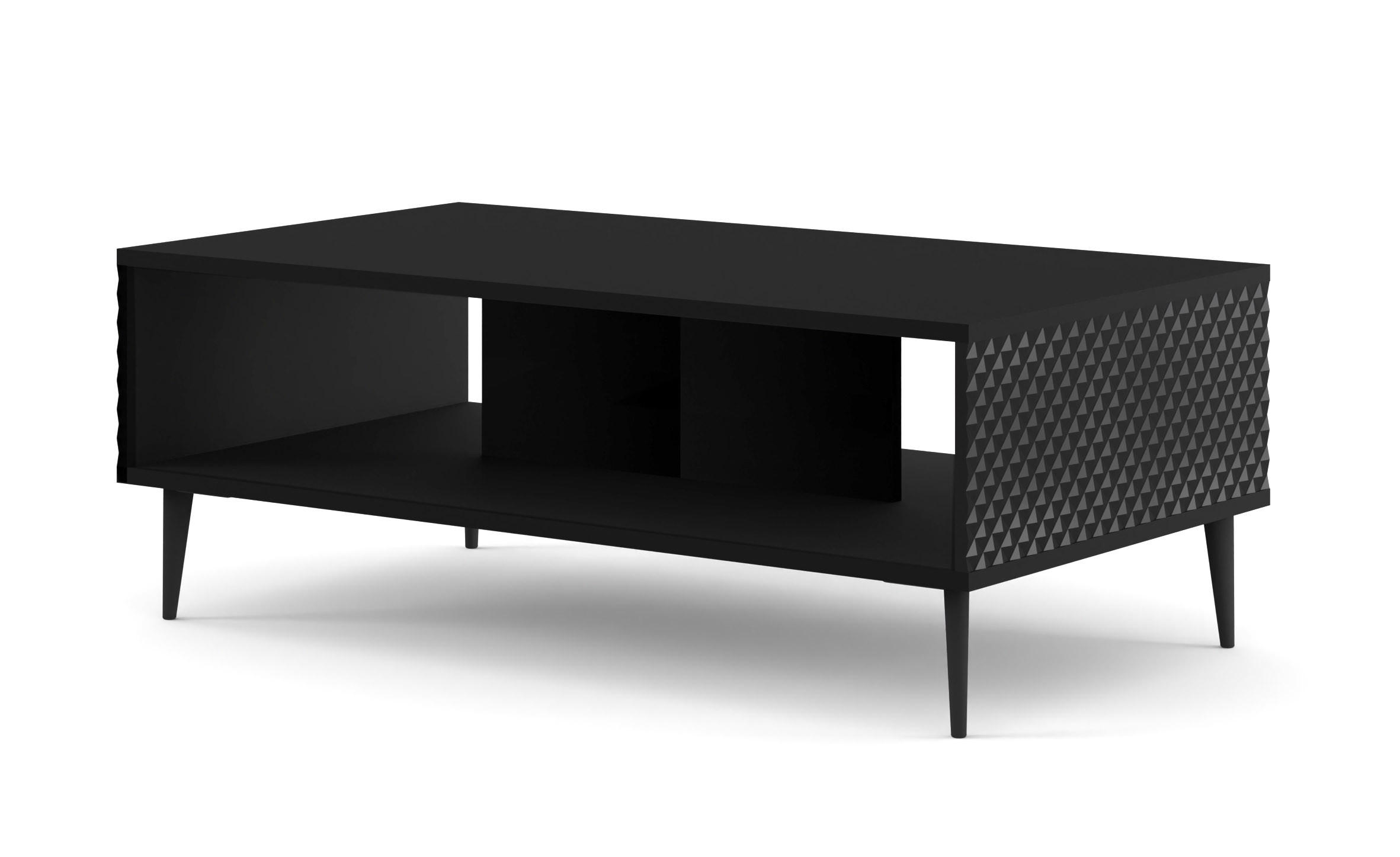STOLIĆ ZA KAVU Crna, visoki sjaj crna, zlato 90/43/60 - crna visoki sjaj/crna, drvni materijal (90/43/60cm) - RAUMHIRSCH FURNITURE