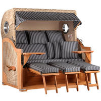 STRANDKORB XXL Baltikum mit Bullaugen - Braun/Grau, Metall (170/170/95cm) - Mr. Deko