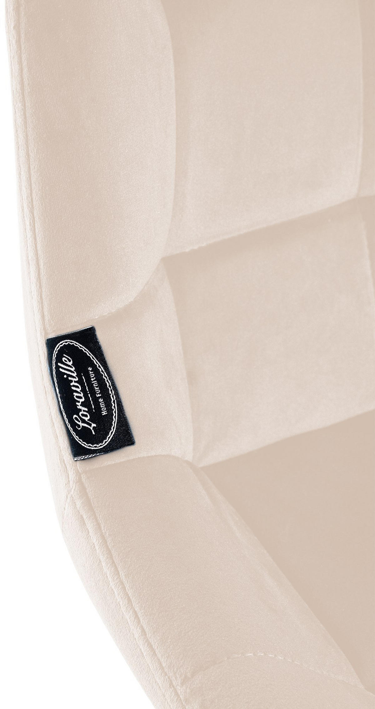 BARHOCKER Welton Schwenkbar Samt creme - Schwarz/Naturfarben, Textil/Metall (49/105/56cm) - TPFLiving