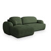 ECKSOFA MODENZA N L-S Grün Boucle-Stoff mit Schlaffunktion - Grün, Holz (266/148cm) - MASSENO