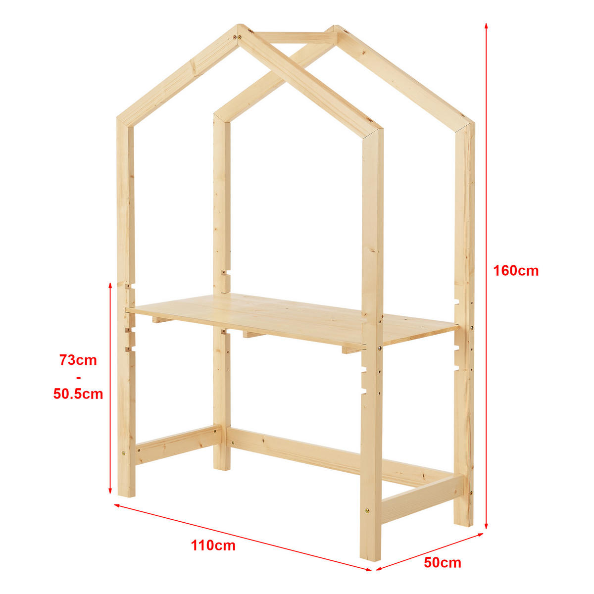 KINDERSCHREIBTISCH Suså - Beige, Holz (60/160/50cm) - [en.casa]