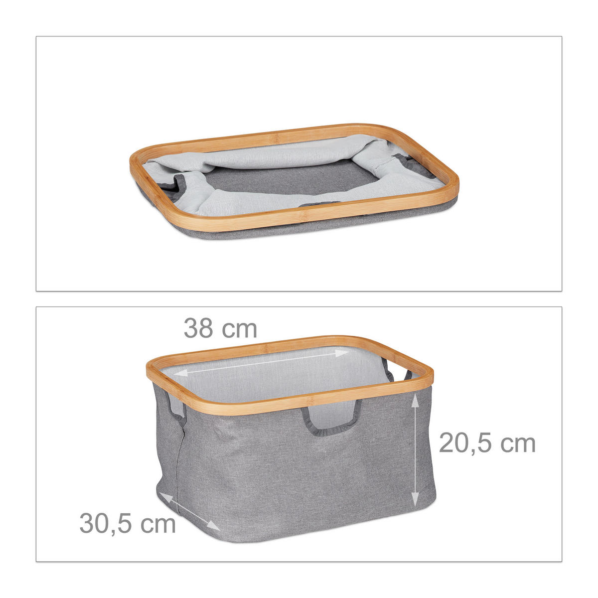WÄSCHESORTIERER - Multicolor, Holz/Textil (44/96/34.5cm) - Relaxdays