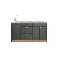 KUCHYNSKÝ BLOK Fame-Line, Zelený a zlatý vidiecky dom, 150 cm, AP Marble - zelená/dub medový, kompozitné drevo (150/82/60cm) - Vicco