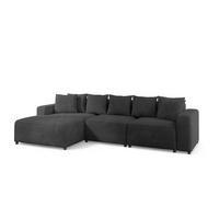ECKSOFA Megan In Poso - Dunkelgrau, Holzwerkstoff/Textil (331/165cm) - Fun Möbel