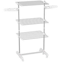 WÄSCHESTÄNDER Edelstahl ABS Weiß - Weiß, Metall (55/152/142cm) - HOMCOM