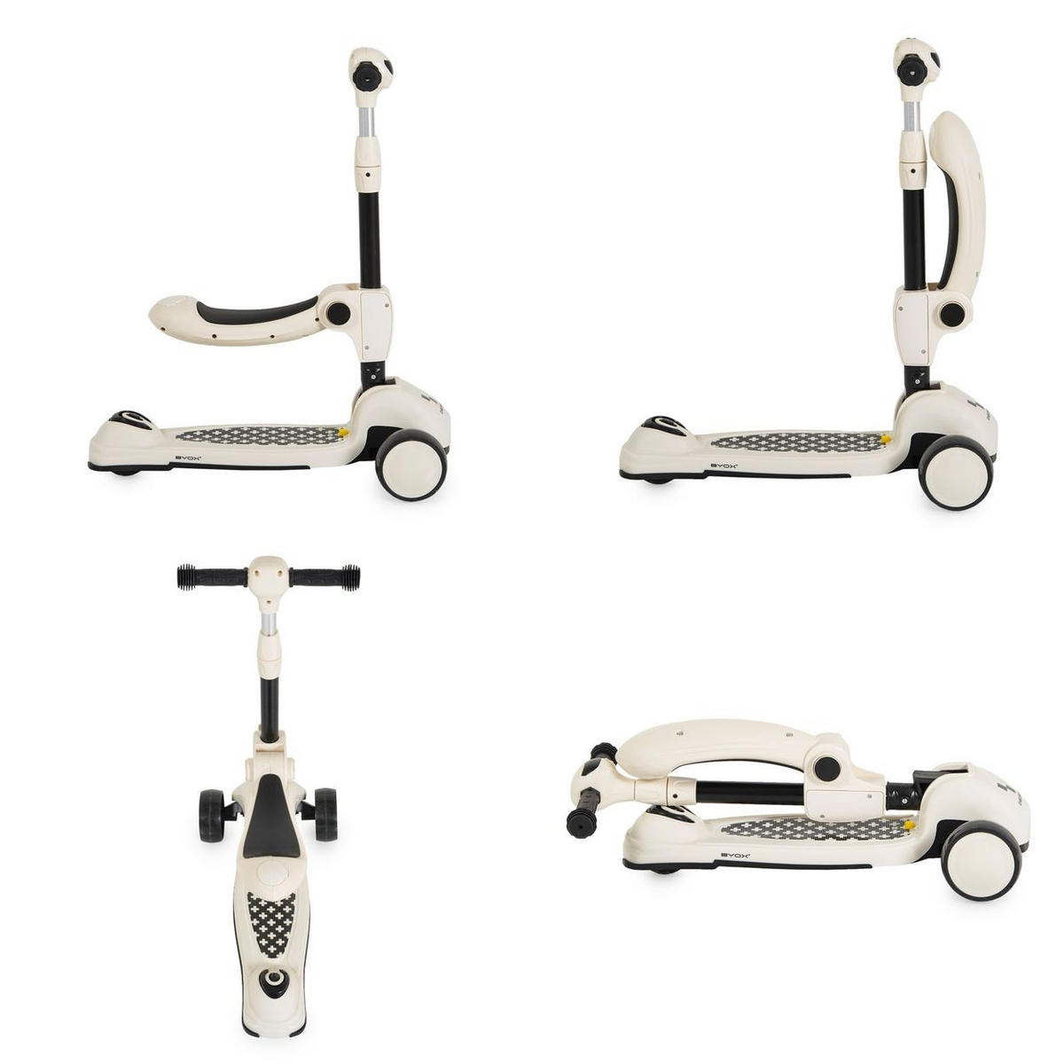 KINDERROLLER Checkmate 2 in 1 weiß Laufrad, Sound, Licht, Lenkerhöhe verstellbar - Weiß, Metall (57/27/62cm)