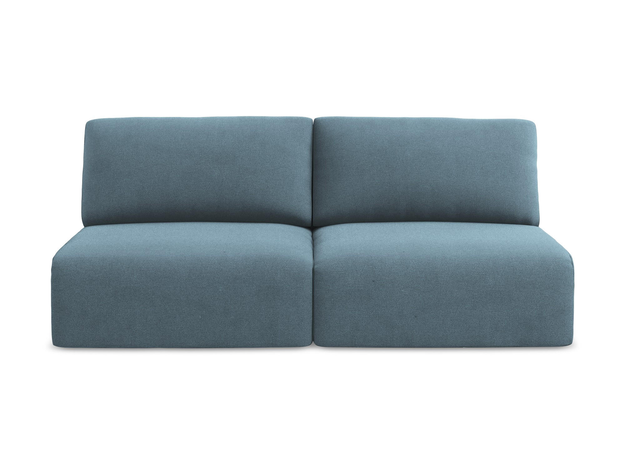 3-SITZER SOFA mit Schlaffunktion Strukturstoff Stoff Blau - Blau/Schwarz, Kunststoff/Textil (216/79/102cm) - Makamii