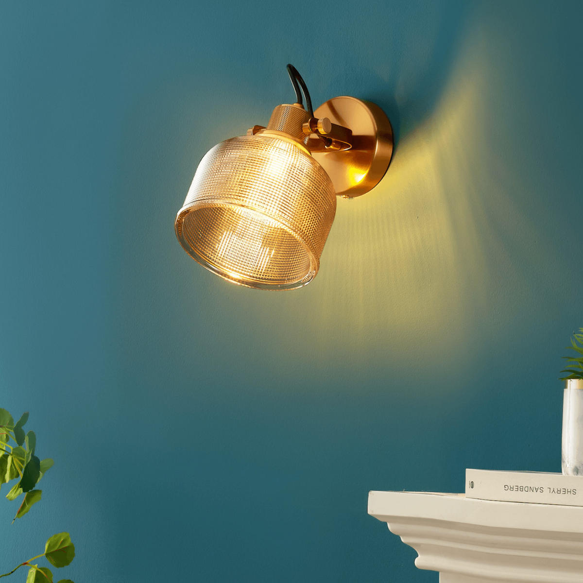 WANDLEUCHTE Vela, Gold / Messing, 25cm - Goldfarben, Glas (14/20/25cm) - KOSILUM