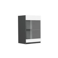 KÜCHENGLASSCHRANK R-Line Weiß 40 cm J-Shape - Anthrazit/Weiß, Holzwerkstoff (40/60/31cm) - Vicco