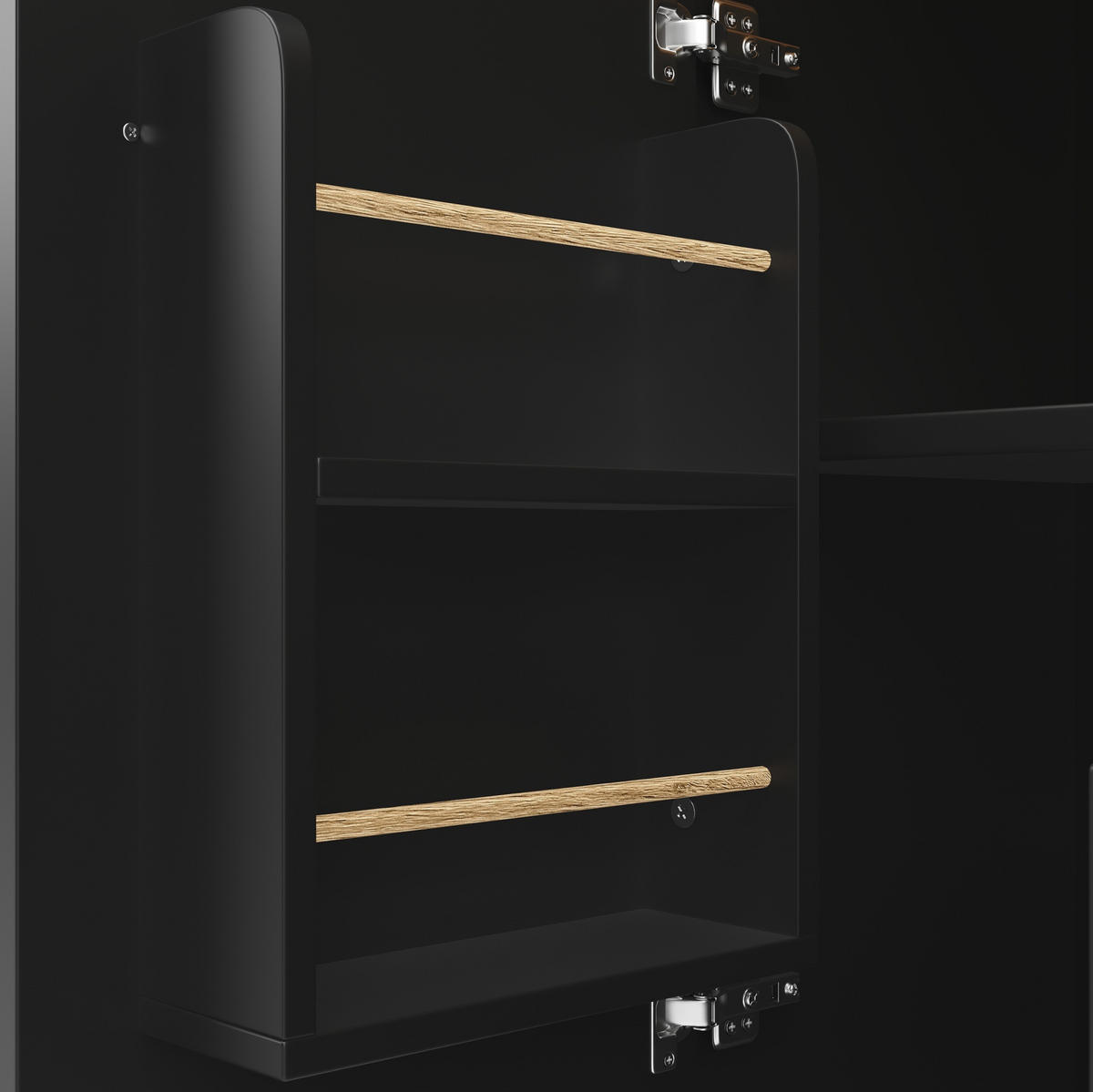 KÜCHENINSEL 137,9/92/73 cm Schwarz aus MDF und Metall mit Klapptisch - Schwarz, Holzwerkstoff (73/92.5/137.9cm) - OKMYHOME