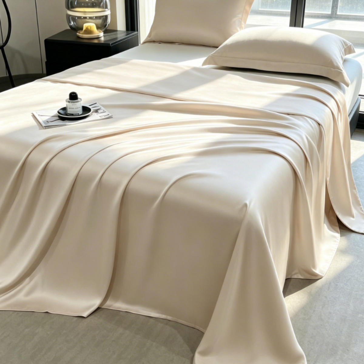 BETTWÄSCHE,CREMEFARBEN, Eisseidenstoff, 230 x 160 cm - Beige, Textil (160/230cm) - Weltevree