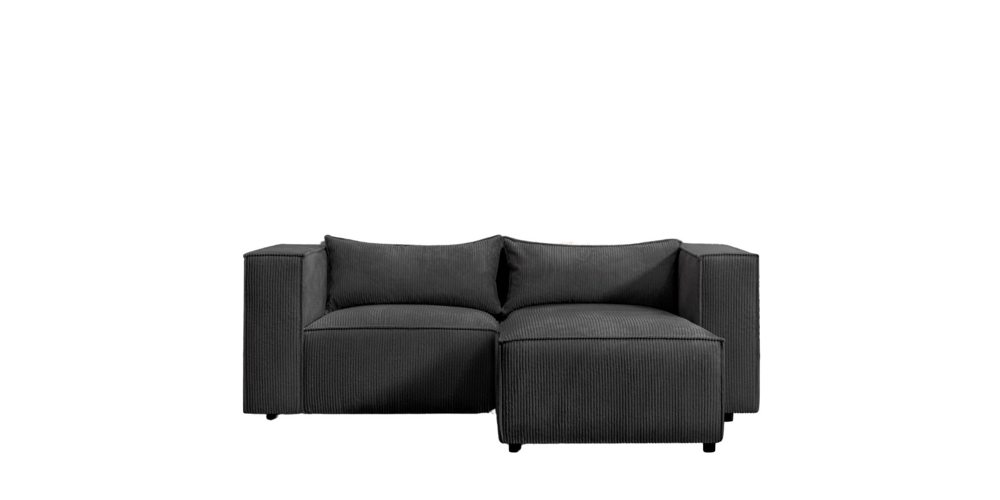 ECKSOFA L-Form Modulo, stoff Lincoln, Schwarz, Rechts - Schwarz, Holz (210/185cm) - Kaiser Möbel