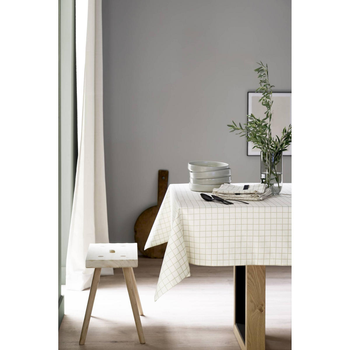 TISCHDECKE CHECK - Naturfarben, Textil (140/170/1.5cm) - Schöner Wohnen