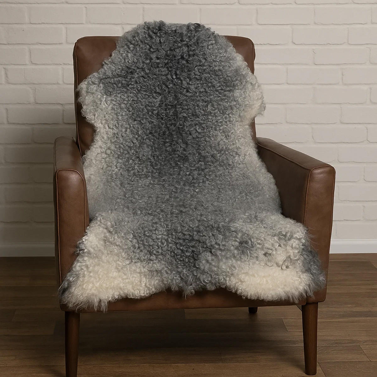 SCHAFFELL Gotland Naturgrau Lockig Unikat ca. 100 cm - Hellgrau, Fell (60/100cm) - Provellus