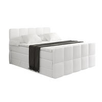 BOXSPRINGBETT mit Matratze und Lattenrost - LIRO-Z KING-120x200 - Weiß Kunstleder - Weiß, Holzwerkstoff (120/200cm) - ALTDECOR