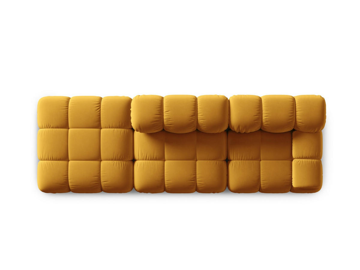MODULARES-SOFA links Bellis aus Samt gelb 4 Sitzplätze - Gelb, Textil (94/63/282cm) - Micadoni