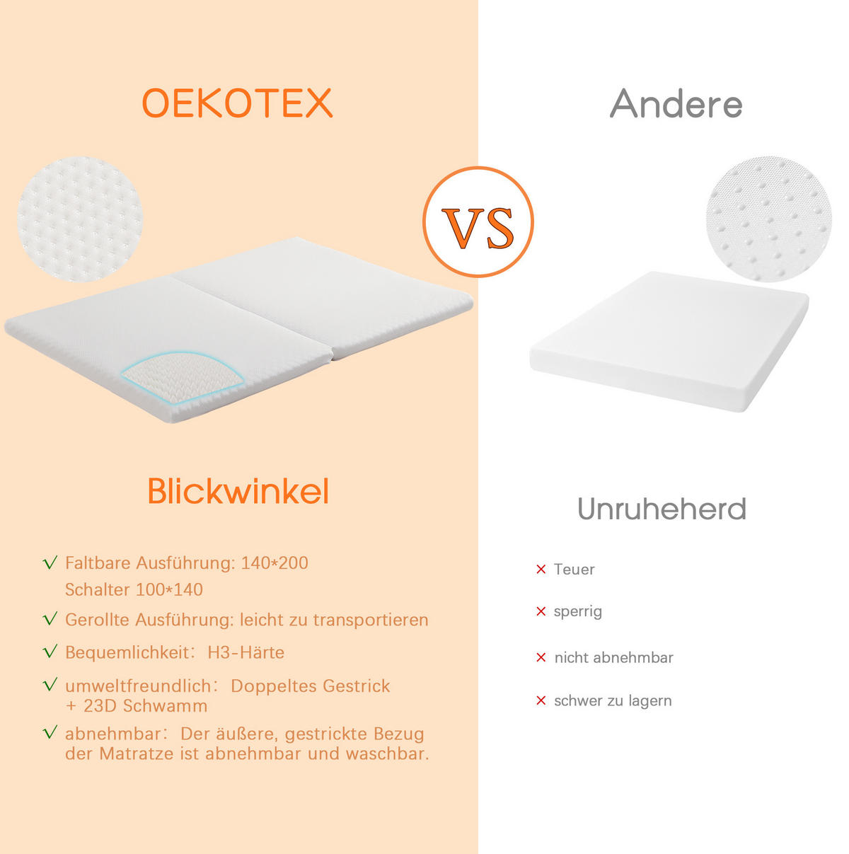 KINDERBETT 140/200 cm mit Ausziehfunktion, Dachrahmen, Kiefernholz und Matratze, Natur/Orange - Naturfarben, Holzwerkstoff (140/200cm) - Redom