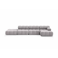 ECKSOFA L-Form XL, Stoff Velours Salvador, Grau, Rechts, Selia L XL - Grau, Holz (380/160cm) - Kaiser Möbel