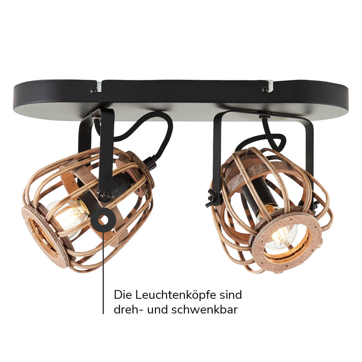 DECKENSPOTS Die Natürliche - Beige, Holz (15.5/36/20cm) - Mokebo