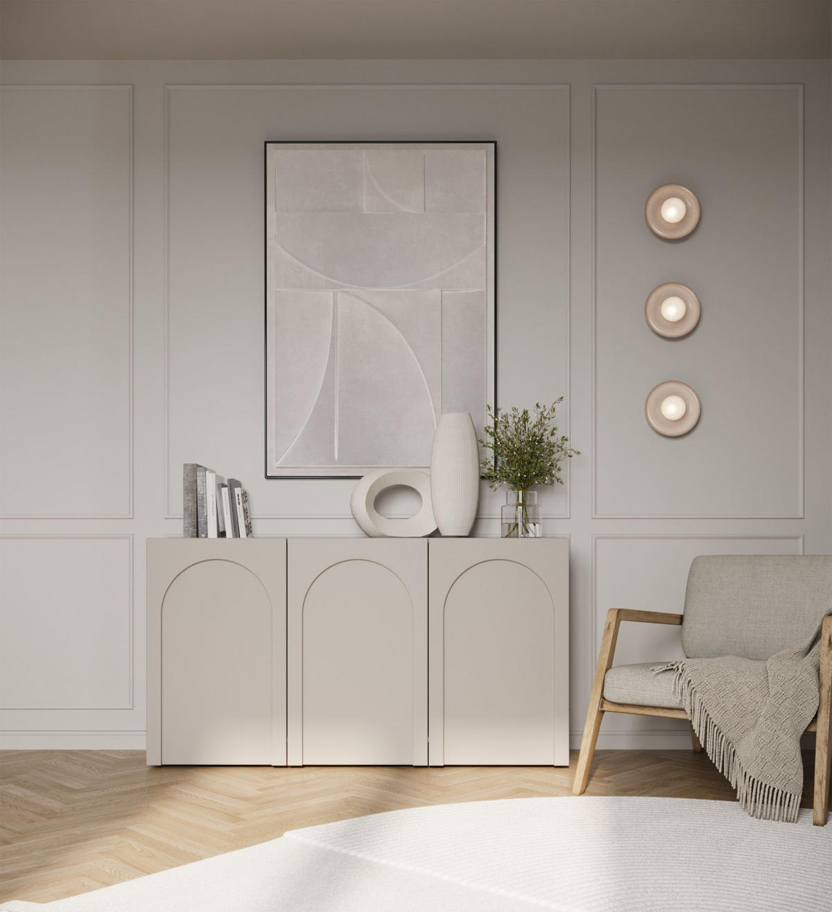 SIDEBOARD Arkadia Kaschmirgrau 150 cm - Taupe, Holzwerkstoff (150/81/35cm) - Selsey