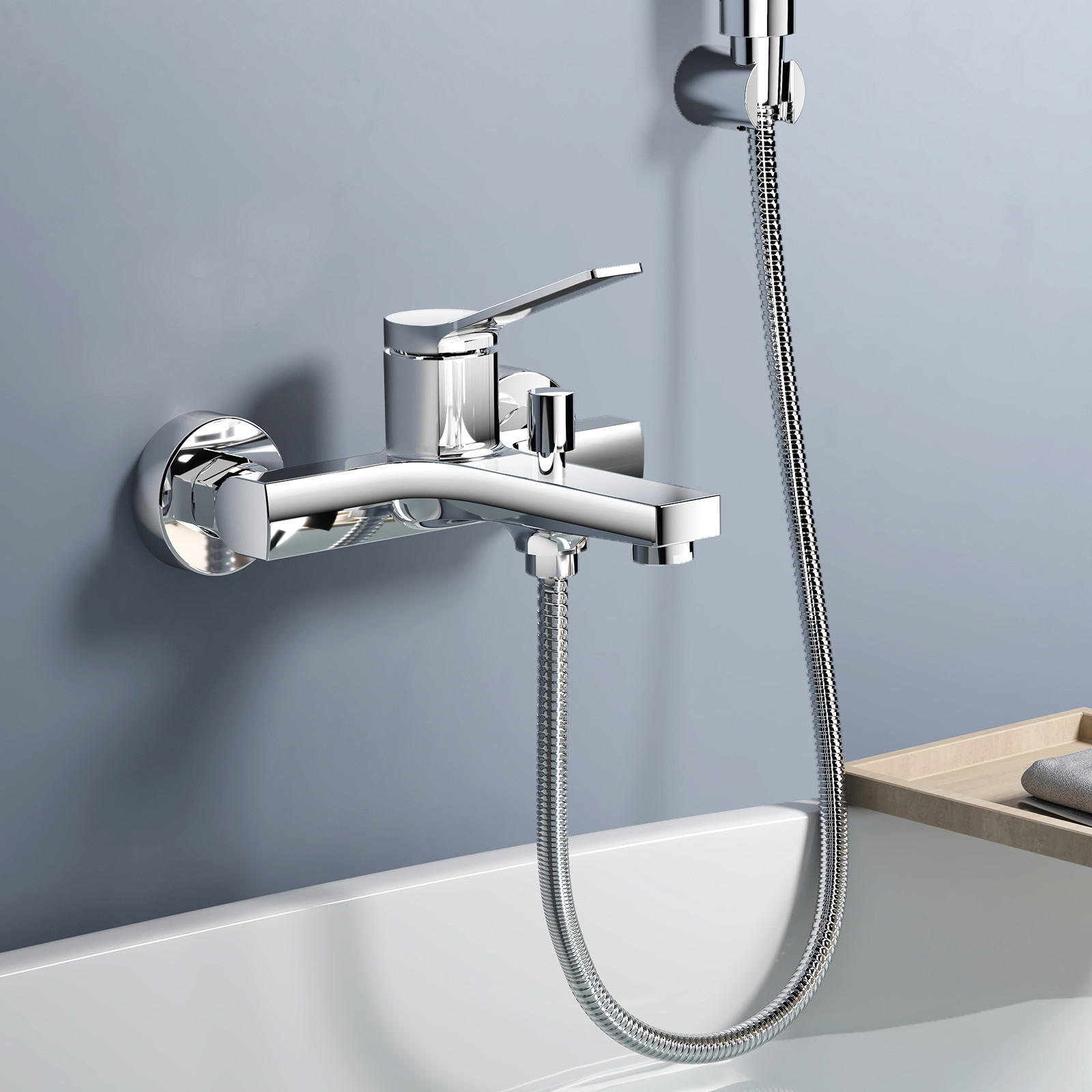 DUSCHARMATUR Chrom Einhebelmischer 21,2/20,1 cm - Chromfarben, Metall (20/12/21cm) - EMKE