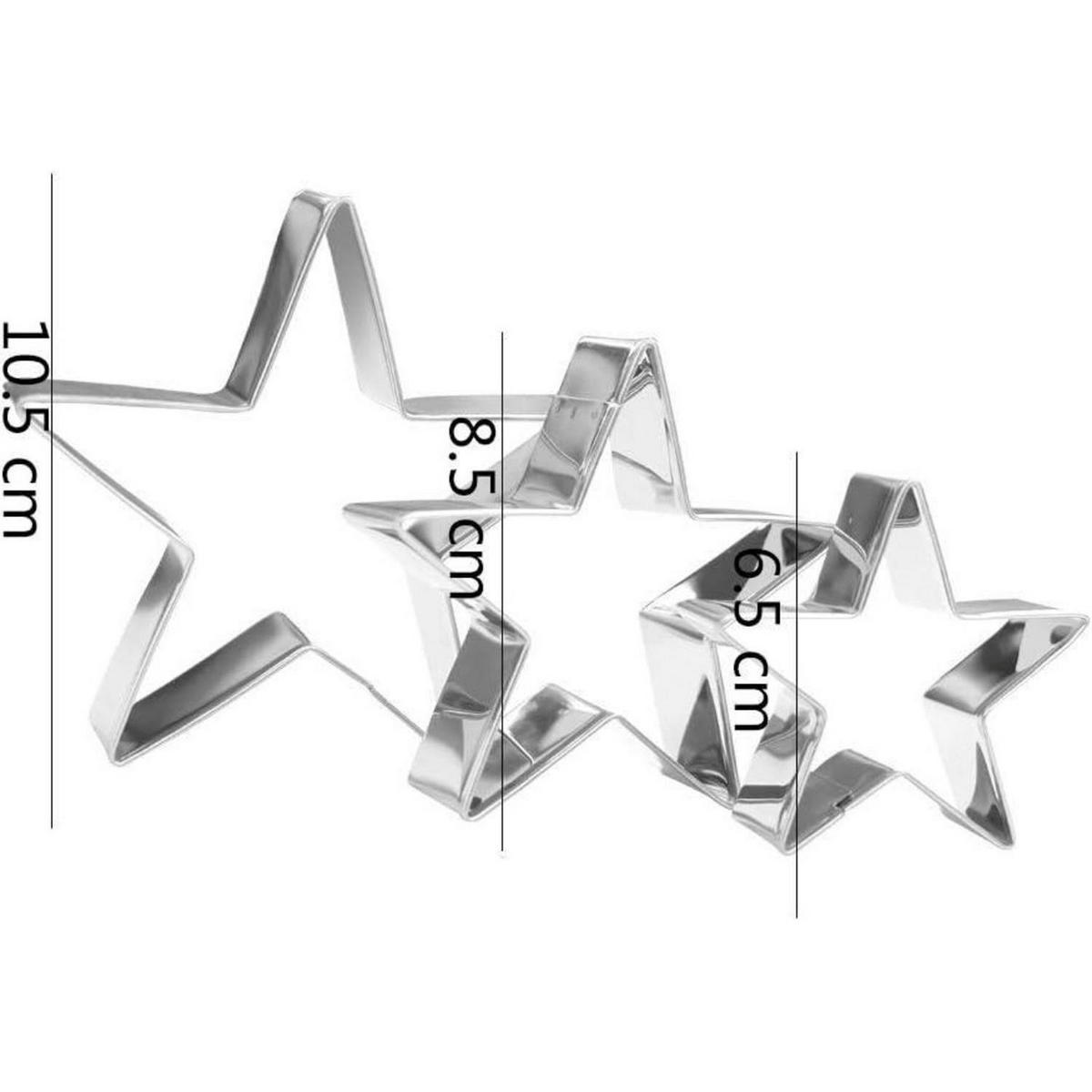 AUSSTECHFORM Set Stern 3-teilig Edelstahl - Silberfarben, Metall (10.5/1/10.5cm)