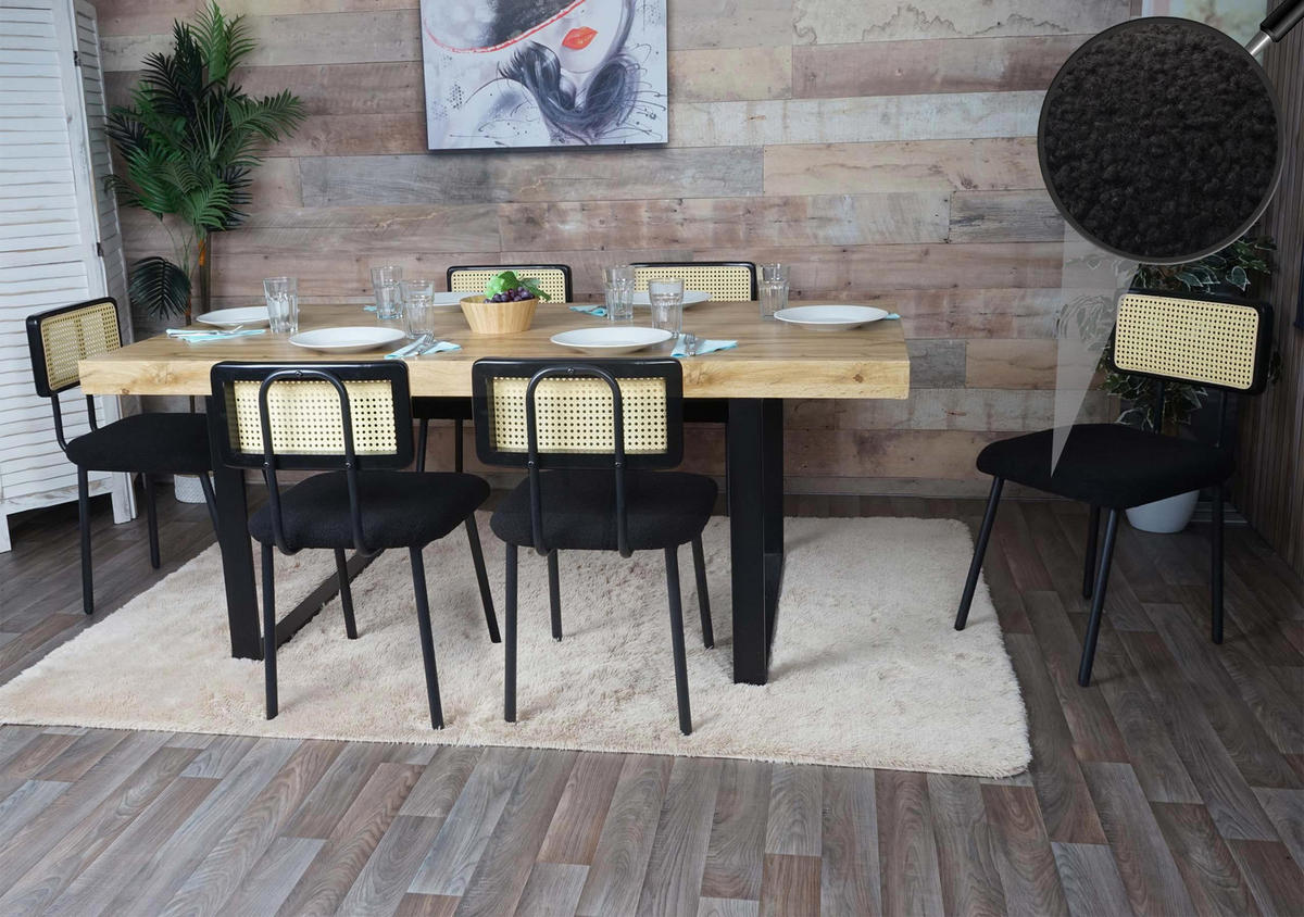 ESSZIMMERSTUHL Schwarz - Schwarz, Textil (45/80/52cm) - MCW