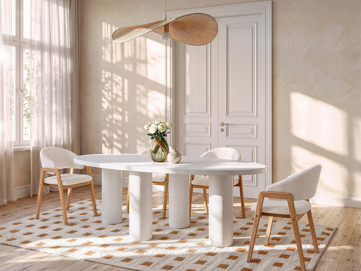 ESSTISCH - 8 Personen - holz - beige Falyn - Beige, Holz (110/220/75.5cm) - Vente-Unique