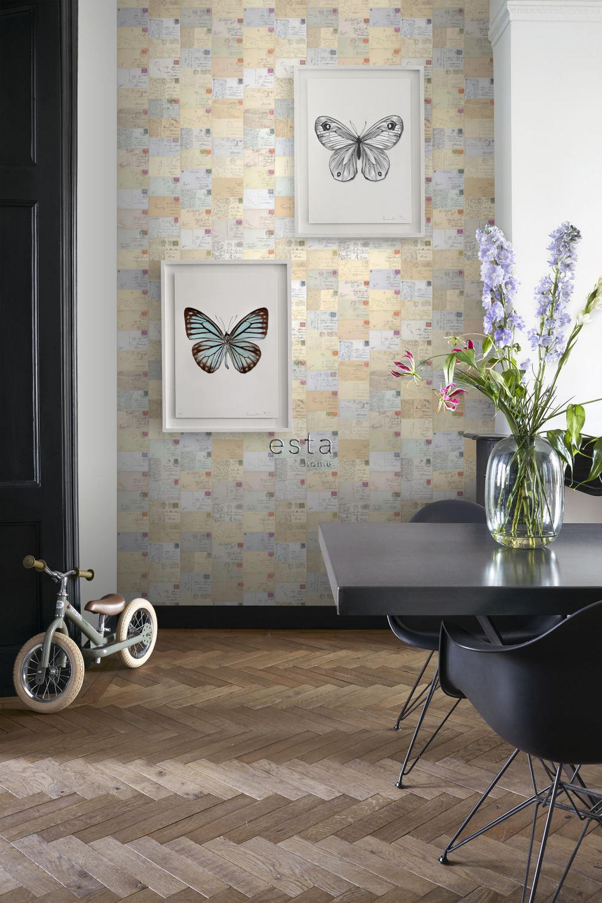 XXL-VLIESTAPETE Postkarten 50 x 900 cm - Gelb, Papier (50/900cm) - ESTAhome