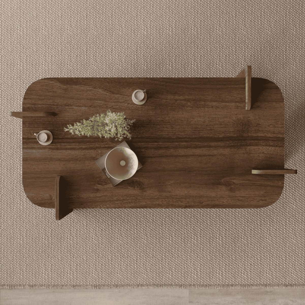 COUCHTISCH mit rechteckiger Tischplatte und abgerundeten Kanten 120/60/35 cm - Naturfarben, Holzwerkstoff (120/60/35cm) - Calicosy