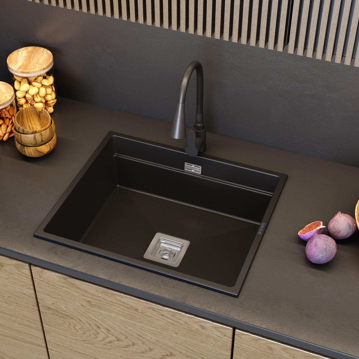 KÜCHENBATTERIE Flexo - Schwarz, Metall (18/54/3cm) - Granitan