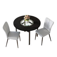 ESSGRUPPE DE-39380 3-teilig, mit 2 PU-Sesseln und Glasplatte Hellgrau - Hellgrau, Metall (100/76/100cm) - ComfortXL